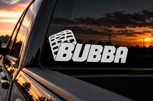 Bubba Text w/ Wheel - DECAL