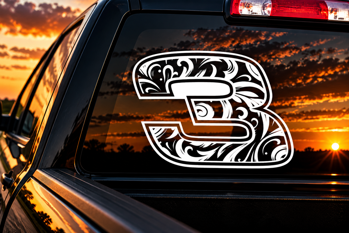 Western Tooled "3" Dale - DECAL