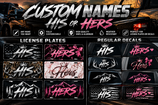 Custom Names (His or Hers). - DECAL