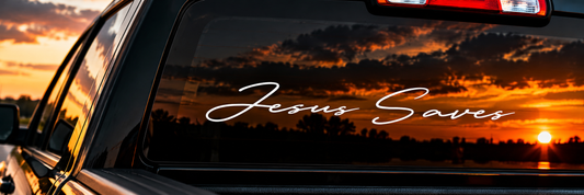 Jesus Saves Cursive - DECAL