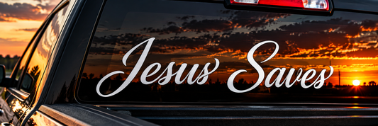 Jesus Saves Cursive 2 - DECAL